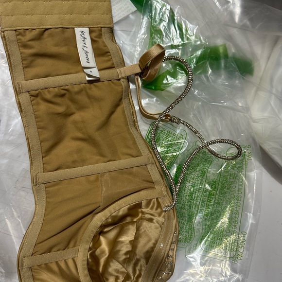 For Love & Lemons Glitter Grid Bustier Top in Gold NWOT Size S - Picture 8 of 10